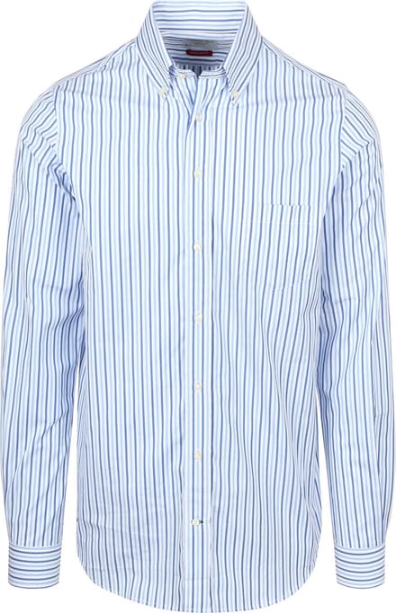Steppin' Out Extra Lange Mouwen Overhemd Streep Blauw - Maat M - Heren