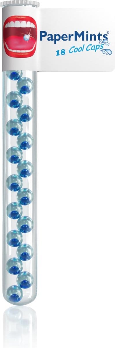 Papermints CoolCaps - BOX 12 Tubes (18 Parels) - Muntsmaak