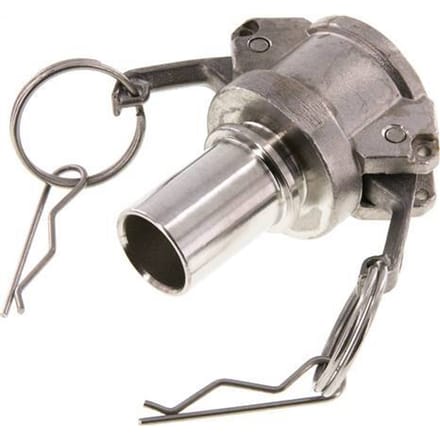 Camlock DN 25 (1'') Koppeling RVS met slangpilaar (25 mm) Type C EN 14420-7 (DIN 2828)