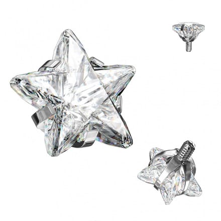 Dermal top titanium ster steentje wit 1.6 x 4 mm - LMPiercings