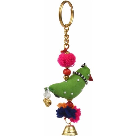 Stoffen papegaai sleutelhanger Rex London