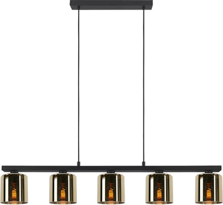 EGLO Cadley Hanglamp | Goudkleurig glas | E27 | Breedte 121 cm | Zwart