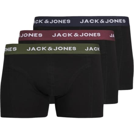 Jack & Jones Heren Plus Size Boxershorts Trunks JACARON Zwart 3-Pack - Maat XXL