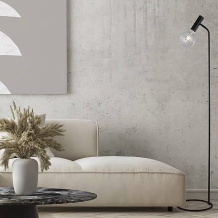Searchlight Dulwich vloerlamp, dimbaar, zwart, metaal, 152 cm, E27