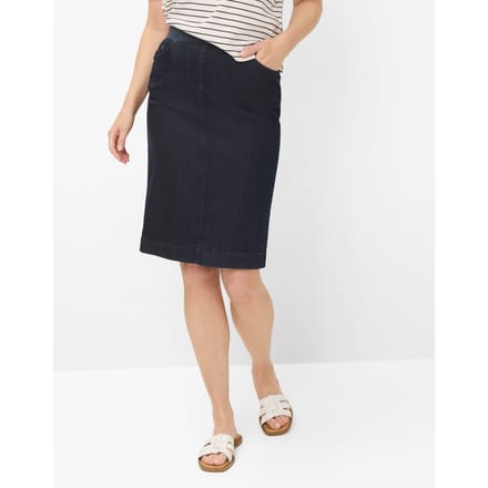 Raphaela by Brax Dames Denimrok  Style PAMINA SKIRT DARK BLUE, denim donkerblauw, maat 46K