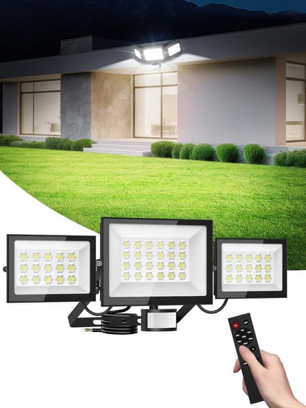 Krachtige 200W LED Buitenlamp met Bewegingssensor en Afstandsbediening - 20.000 Lumen, Koudwit, IP66
