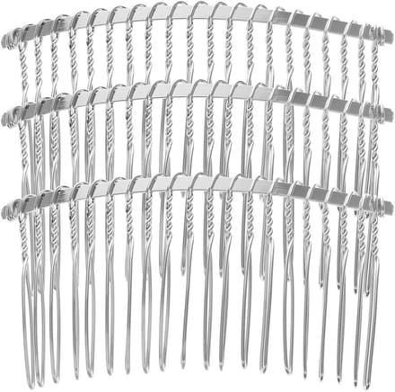 Set van 3 Zwarte Bruidssluier Haarspeld Clips Metalen Bruiloft Haaraccessoires