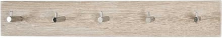 Wandkapstok – Eiken MDF – Keerbaar met edelstalen haken – 57x5x8 cm – Modern en natuurlijk