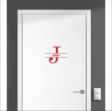 Deursticker Met Naam -  Jordi - Rood