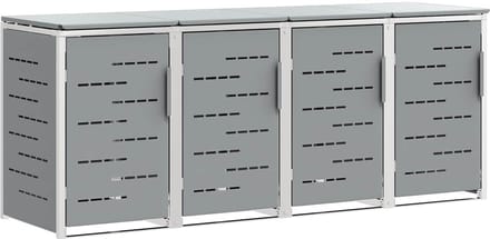 vidaXL - Containerombouw - for - 4 - Bins - 240L - Roestvrij - staal - Grijs