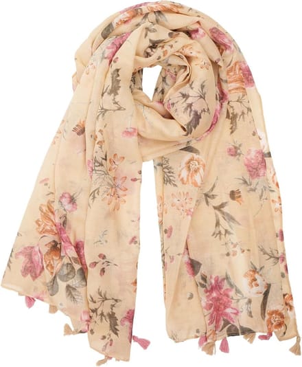 Boho Sjaal Dames - Bloemenprint Sjaal - Mode Accessoire - Lichtgewicht Fijn Gebreid - 178 x 89 cm - Multicolor