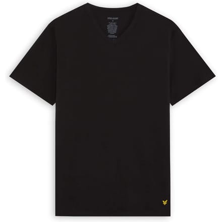 Lyle & Scott Set Van 3 Basic Lounge T-Shirts Met V-Hals, Zwart