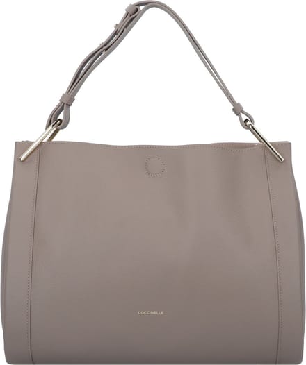 COCCINELLE Leren Schoudertas Wallace Handbag Double Grainy Leather Warm T. / Roset. Taupe
