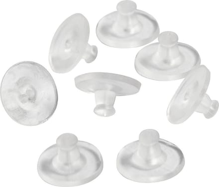 Oorbel achterkant, d 10 mm, transparant, 10 paar/ 1 doos