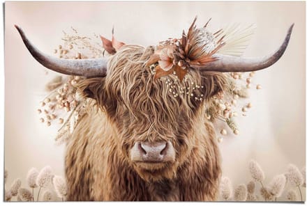 Poster Highlander in bloemen - 61 x 91,5 - Papier - REINDERS