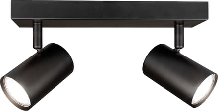 Ledvion LED Plafondspot Zwart 2-lichts Rechthoek GU10 3W neutraal wit