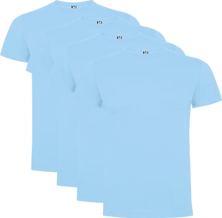 4 Pack Licht Blauw t-shirts Roly Dogo Premium maat S