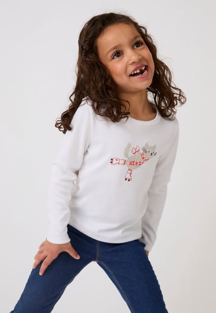 Damart - Thermolactyl T-shirts met zeefdruk voor kinderen - Kinderen - Wit - 2 JAAR