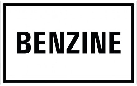 Benzine sticker 200 x 125 mm