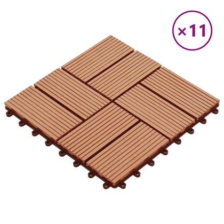 vidaXL - Terras - Tegel - 11 - st - Teakhout - 30 - x - 30 - cm - WPC