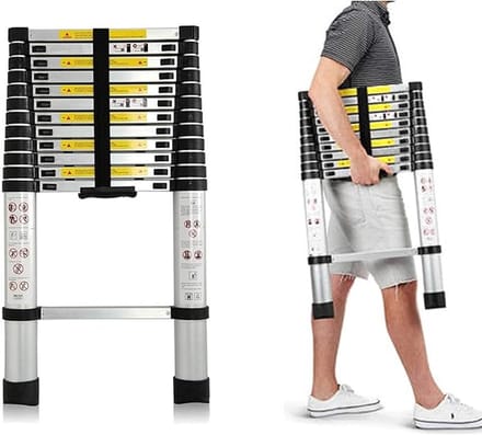 Telescopische ladder – Telescoopladder aluminium – Maximale hoogte 3,80 meter