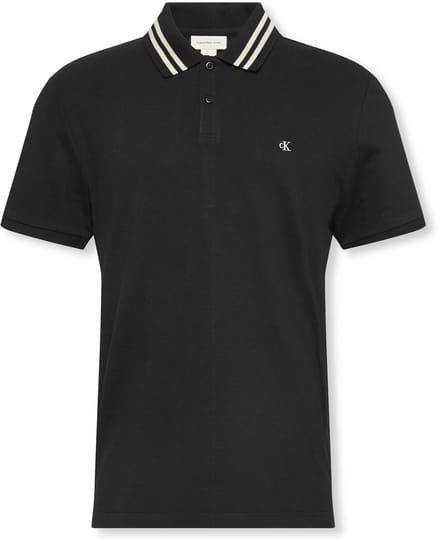 Calvin Klein Jeans Ss Monogram Pique Tipped Polo
