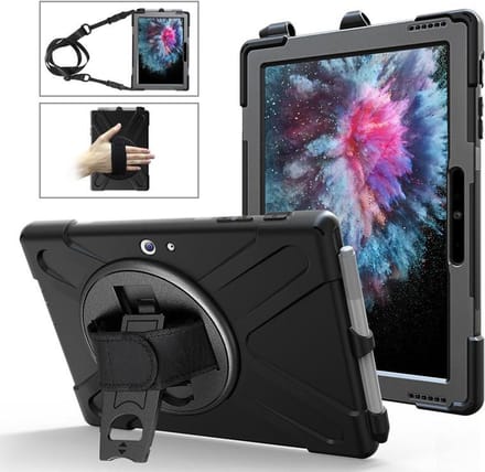 eSTUFF Microsoft Surface Go 4/Go 3/Go 2/Go CHICAGO Full Body Defender-hoes met ingebouwde schermbeschermer - Zwart