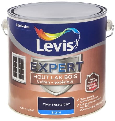 Levis - Expert Hout Lak Buiten Satin Mix - Clear Purple C80 - Mengverf - 2,5 L