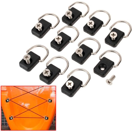 10 stuks Hoge Kwaliteit Kajak D-ringen Uitrusting Tuigage voor Boot Kano Kajak Accessoires zwart