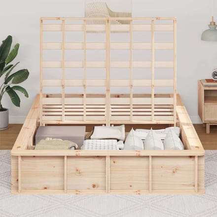 vidaXL - Bedframe - Bruin - 140 - x - 200 - cm - Massief - grenenhout