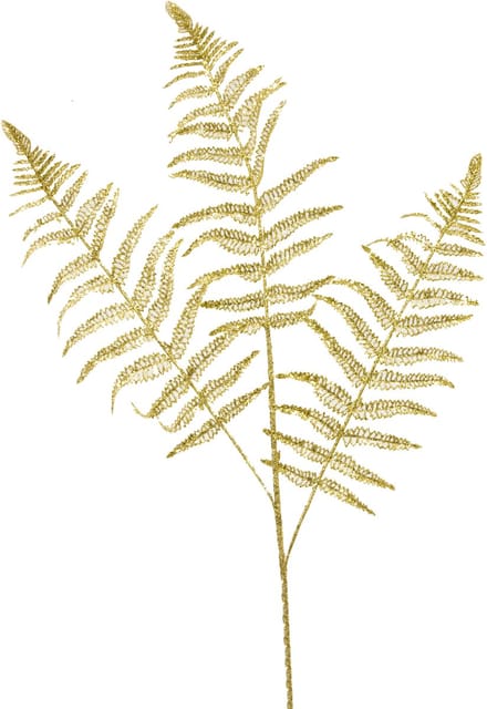 HOBI - Gouden glitter varenstengel 77 cm voor Kerstmis