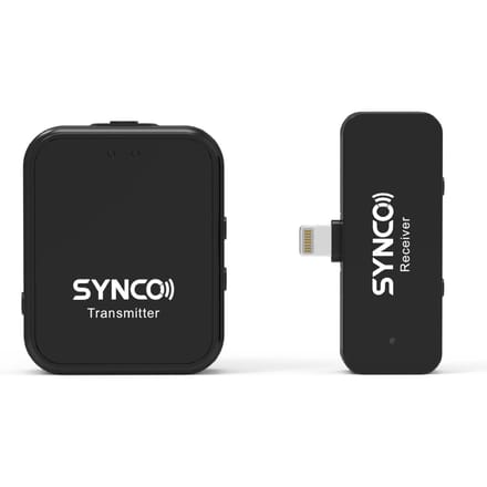 SYNCO G1L 2.4G draadloos microfoonsysteem met clip-on zender en mini type-C ontvanger 150M Lightning