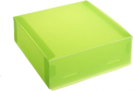 Cadeaudoosjes transparant kunststof, 15x15x5 cm APPELGROEN (10 stuks)