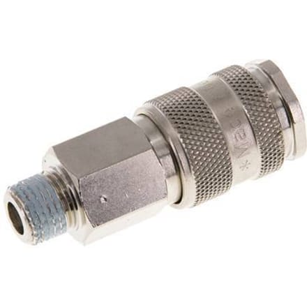 Vernikkeld Messing DN 5.5 (Orion) Luchtkoppeling Snelkoppeling R 1/4 inch Buitendraad - CLS5ARO-M-BN-BL-014