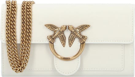PINKO Schoudertas Koppeling Love One Wallet C White - Antique Gold Crème