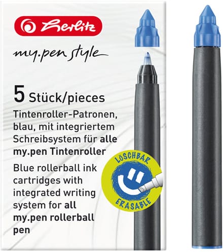 herlitz rollerbal cartridges my.pen, koningsblauw