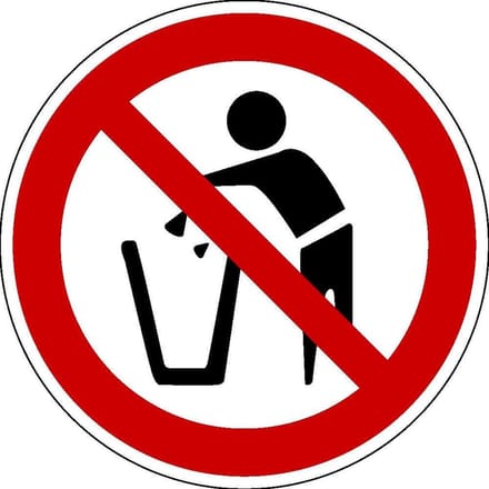 Niet weggooien sticker 300 mm