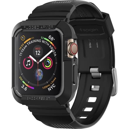 Spigen Rugged Armor Pro hoes voor Apple Watch 44mm Series, Zwart 062CS25324