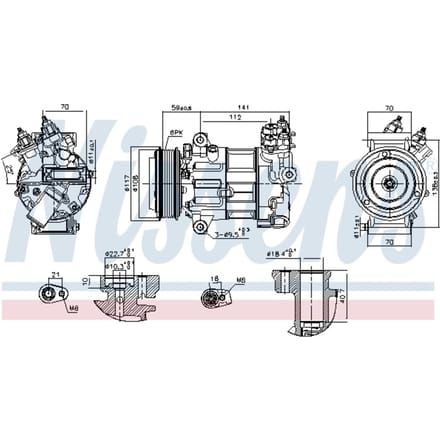 Compressor airconditioning NISSENS 890790