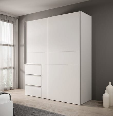 Meubella - Kledingkast Walter - Wit - 170 cm