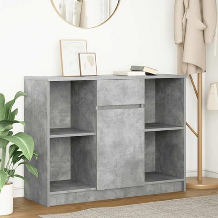 vidaXL - Dressoir - met - lade - 101x35x76 - cm - spaanplaat - betongrijs