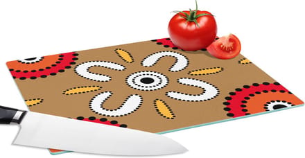 Glazen Snijplank - 28x20 - Design - Bloemen - Stippen - Snijplanken Glas