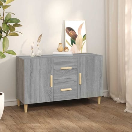 vidaXL - Dressoir - 100x36x60 - cm - bewerkt - hout - grijs - sonoma - eikenkleurig