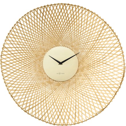 NeXtime Vortex – Wandklok – 60 cm – Bamboe – Bruin – Stil