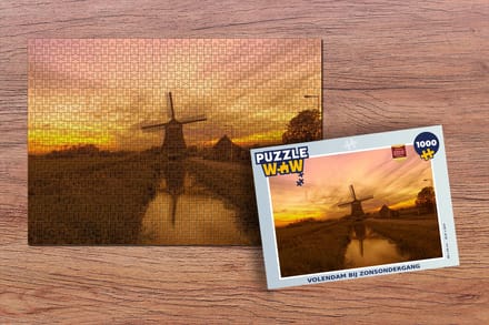 Puzzel Volendam bij zonsondergang - Legpuzzel - Puzzel 1000 stukjes volwassenen