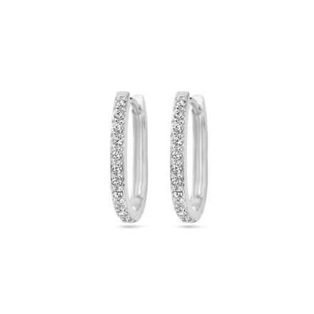 Zilver Gerhodineerd Klapoorringen Zirkonia 1338317