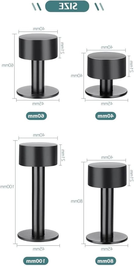 Deurstop - Deurhouder - Geluid Dempen - Niet-perforerend - 80 mm - Wit Perzik