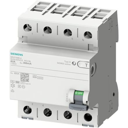 Siemens 5SV33444 5SV3344-4 Aardlekschakelaar B 4-polig 40 A 0.03 A 400 V