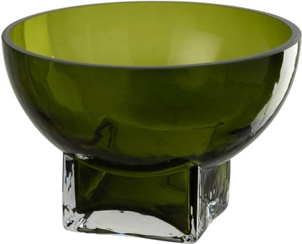 J-Line vaas Carol - glas - olijfgroen - small