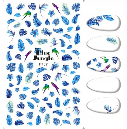 Frezarkowo - Zelfklevende Nagelstickers - PAPUGA LIŚCIE